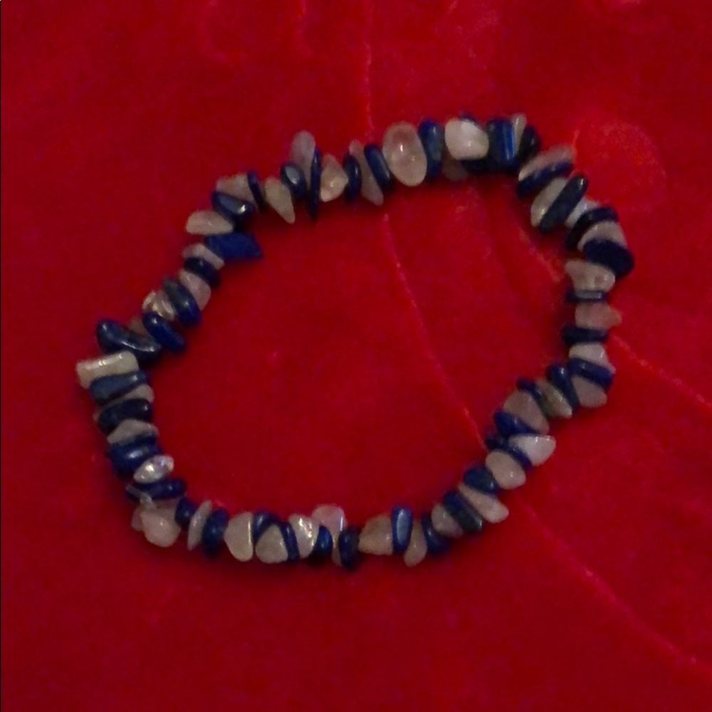 Lapis Lazuli & Rose Quartz bracelet, 19cm stretch